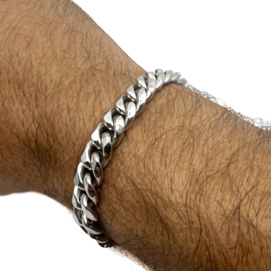 cuban link bracelet - 10mm - silver