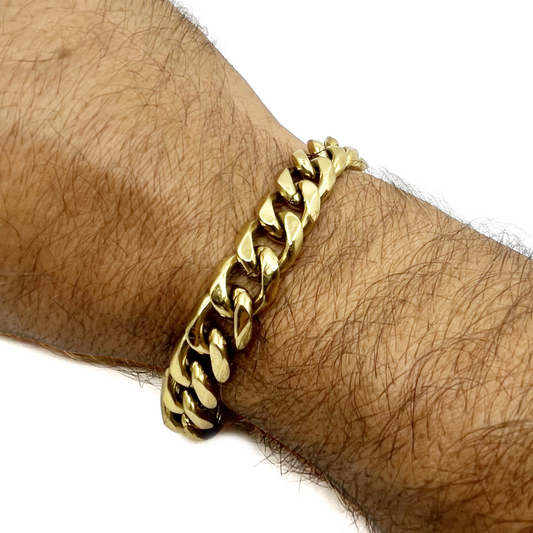 cuban link bracelet - 12mm - gold