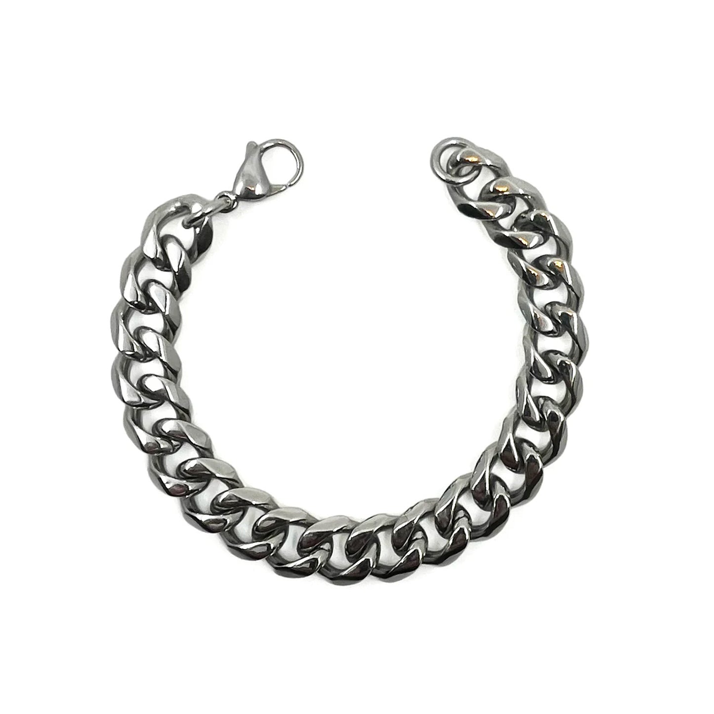 cuban link bracelet - 12mm - silver