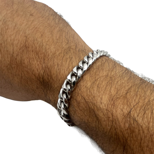 cuban link bracelet - 12mm - silver