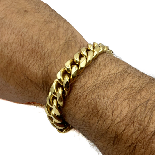 cuban link bracelet - 14mm - gold