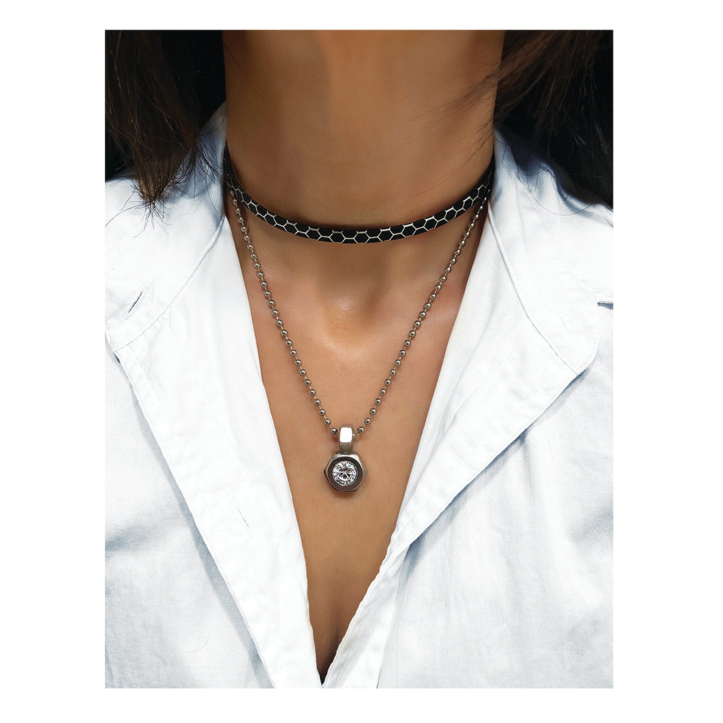 the original stainless solitaire necklace