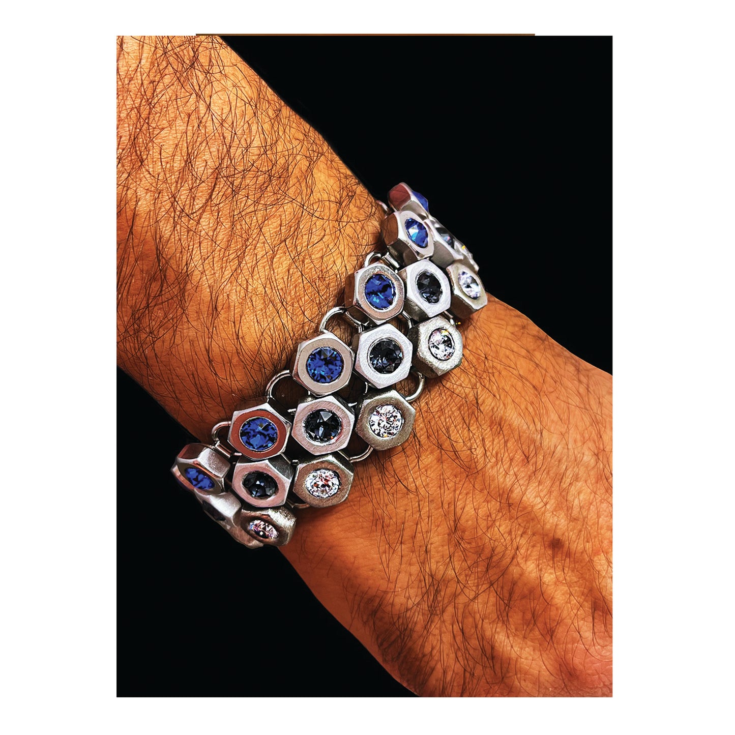 industrial tennis bracelet - Swarovski graphite