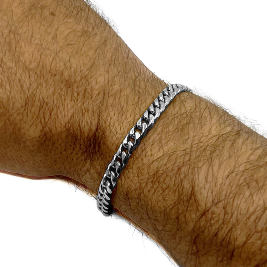 cuban link bracelet - 6mm - silver