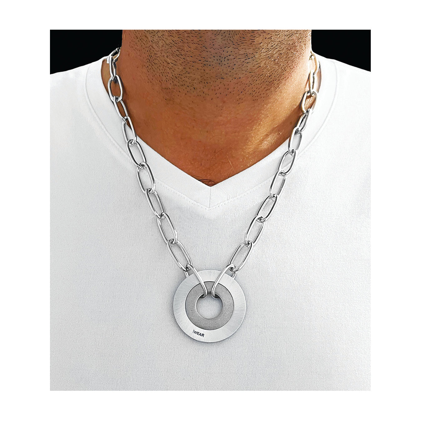 large iWEAR pendant necklace - aluminum