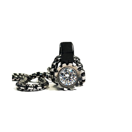 the axistorque solitaire necklace in black