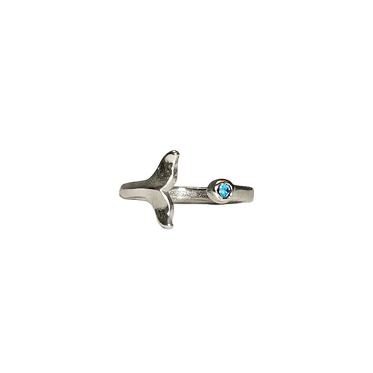 the mermaid/whale tail ring - blue