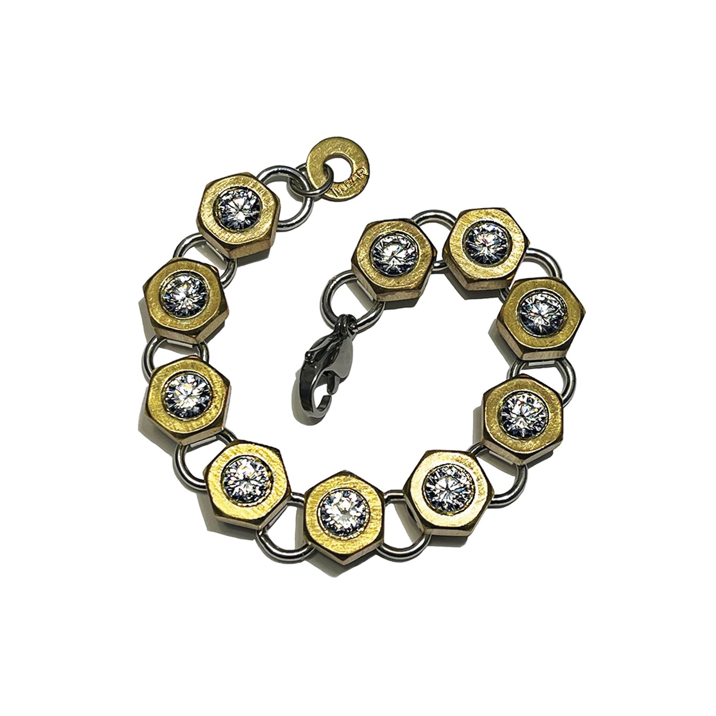 industrial tennis bracelet - brass