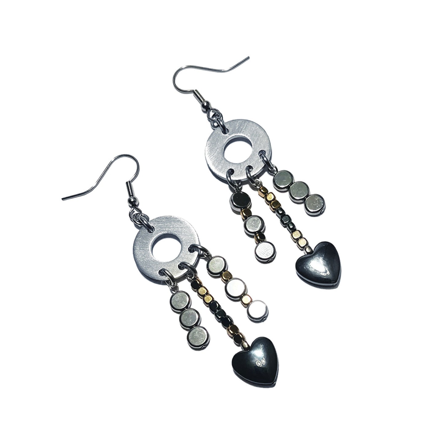 lithos luxe chandelier earrings - hematite