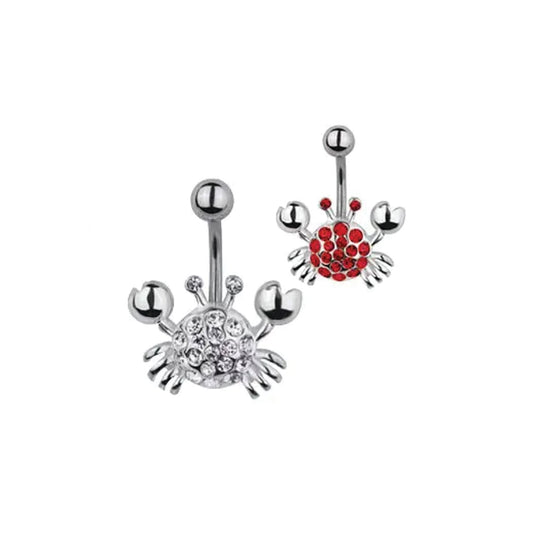 sparkly crab belly ring