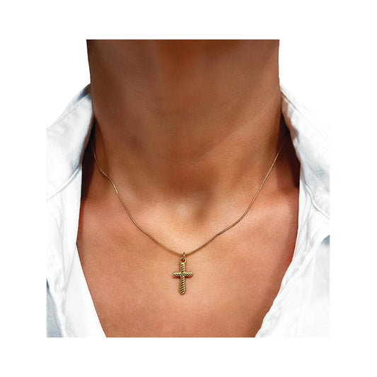 the textured cross necklace
