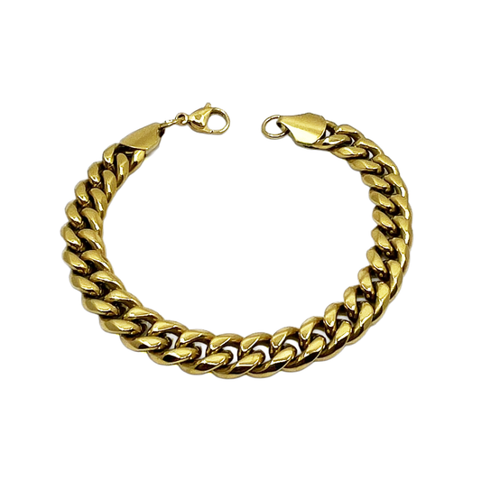 cuban link bracelet - 10mm - gold