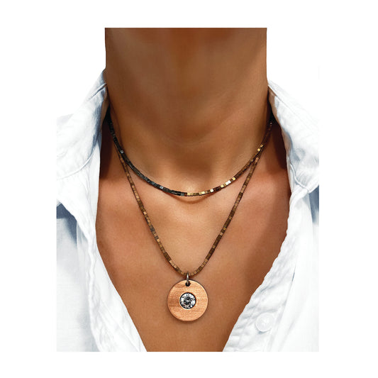 the block party necklace - copper and gunmetal