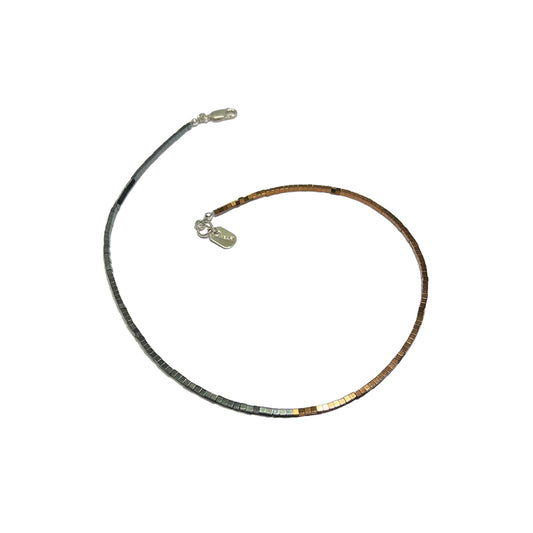 the block party necklace - copper and gunmetal