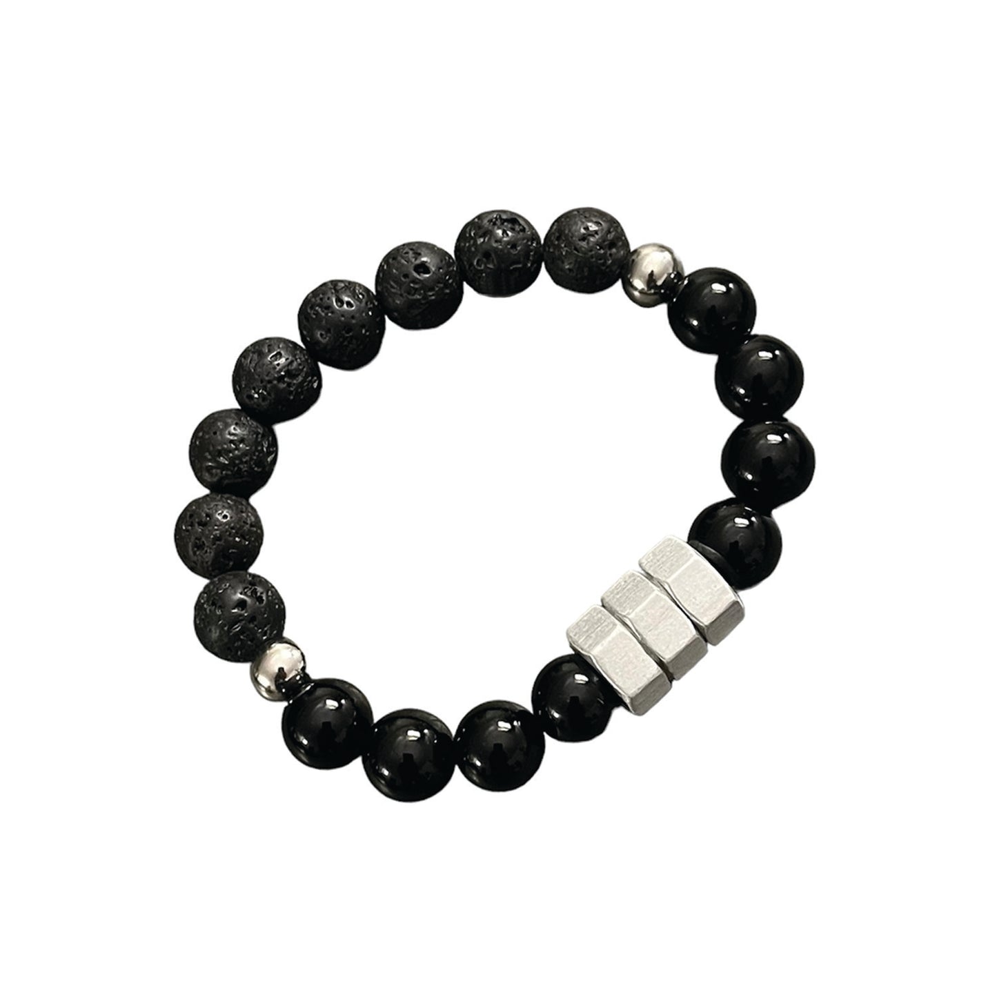 elemental fusion bracelet - lava stone & onyx