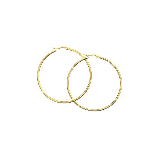 stainless steel hoop earrings - gold
