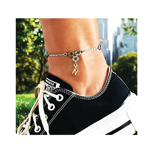initial reaction anklet - gold initial