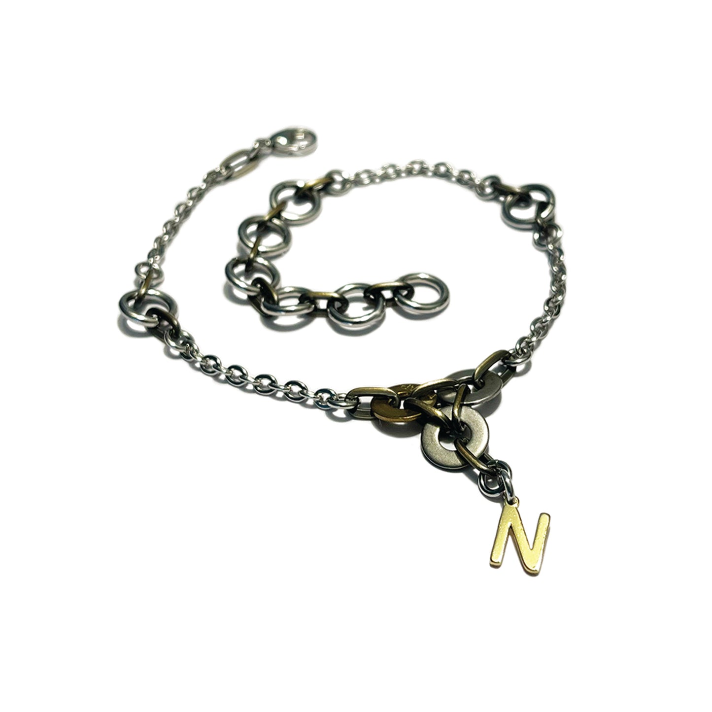 initial reaction anklet - gold initial