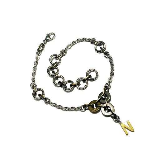 initial reaction anklet - gold initial