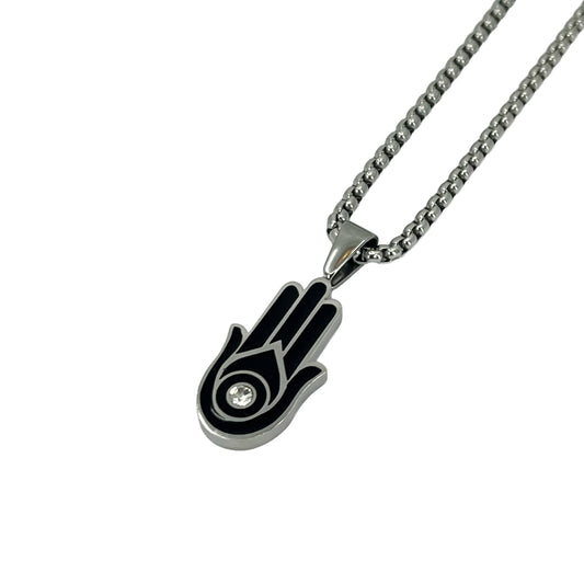 the crystal hamsa pendant necklace