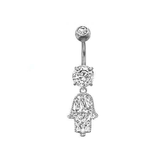 hamsa dangle belly ring