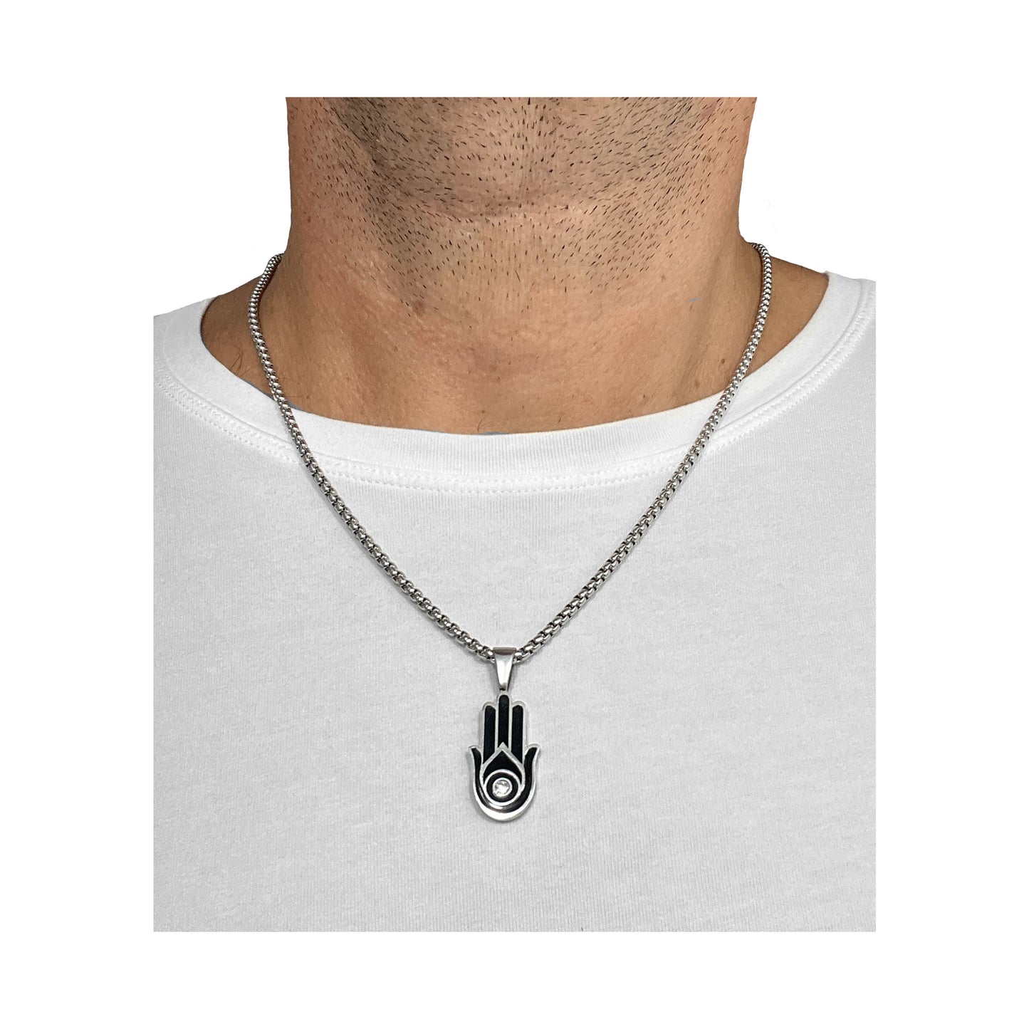 the crystal hamsa pendant necklace
