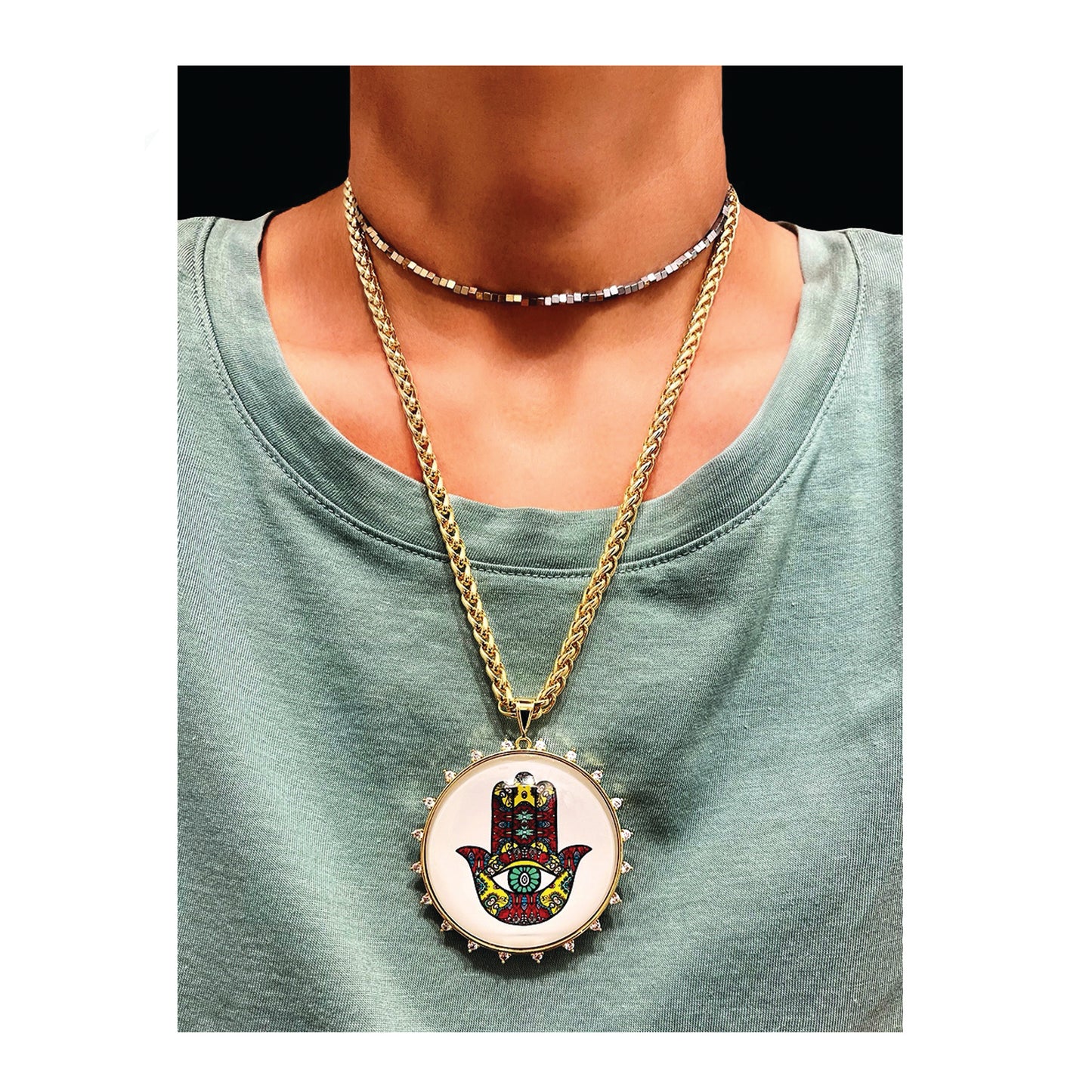 the hamsa statement necklace