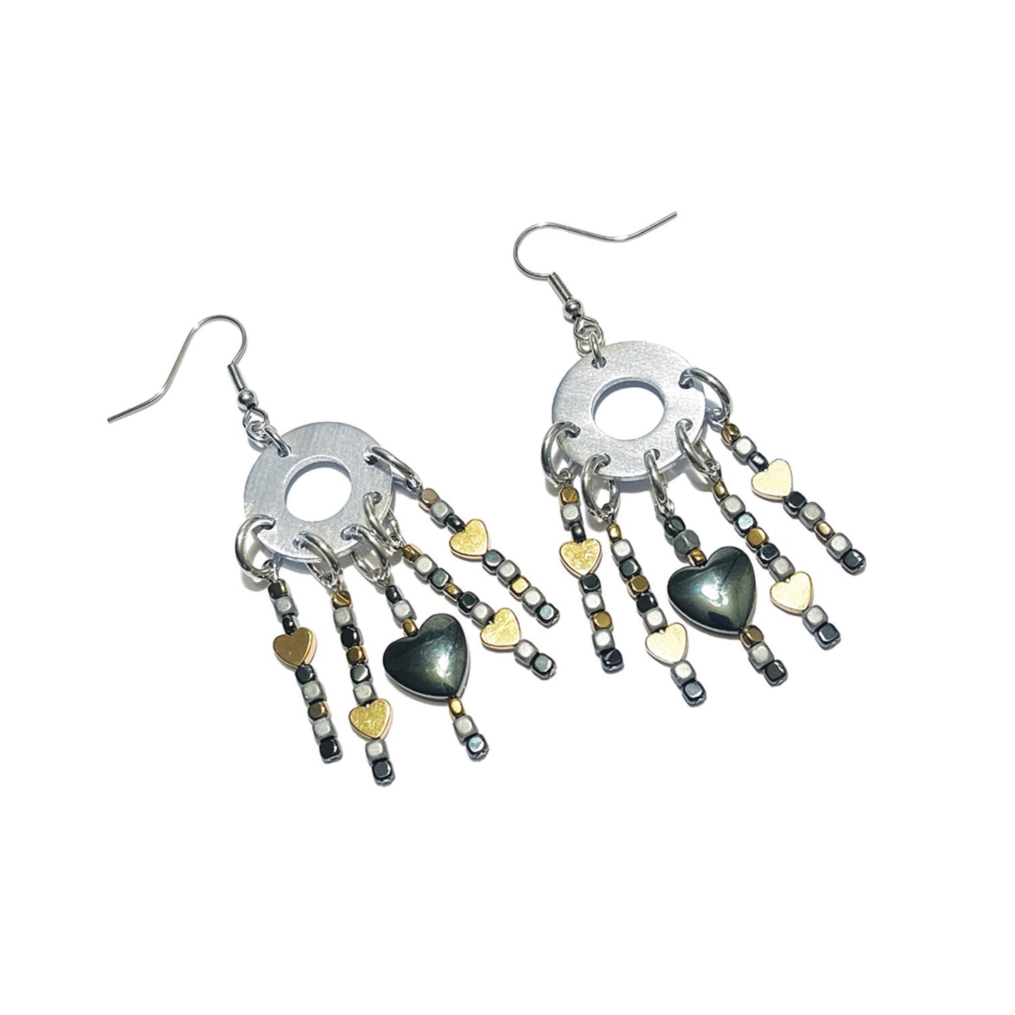 lithos luxe chandelier earrings - hematite