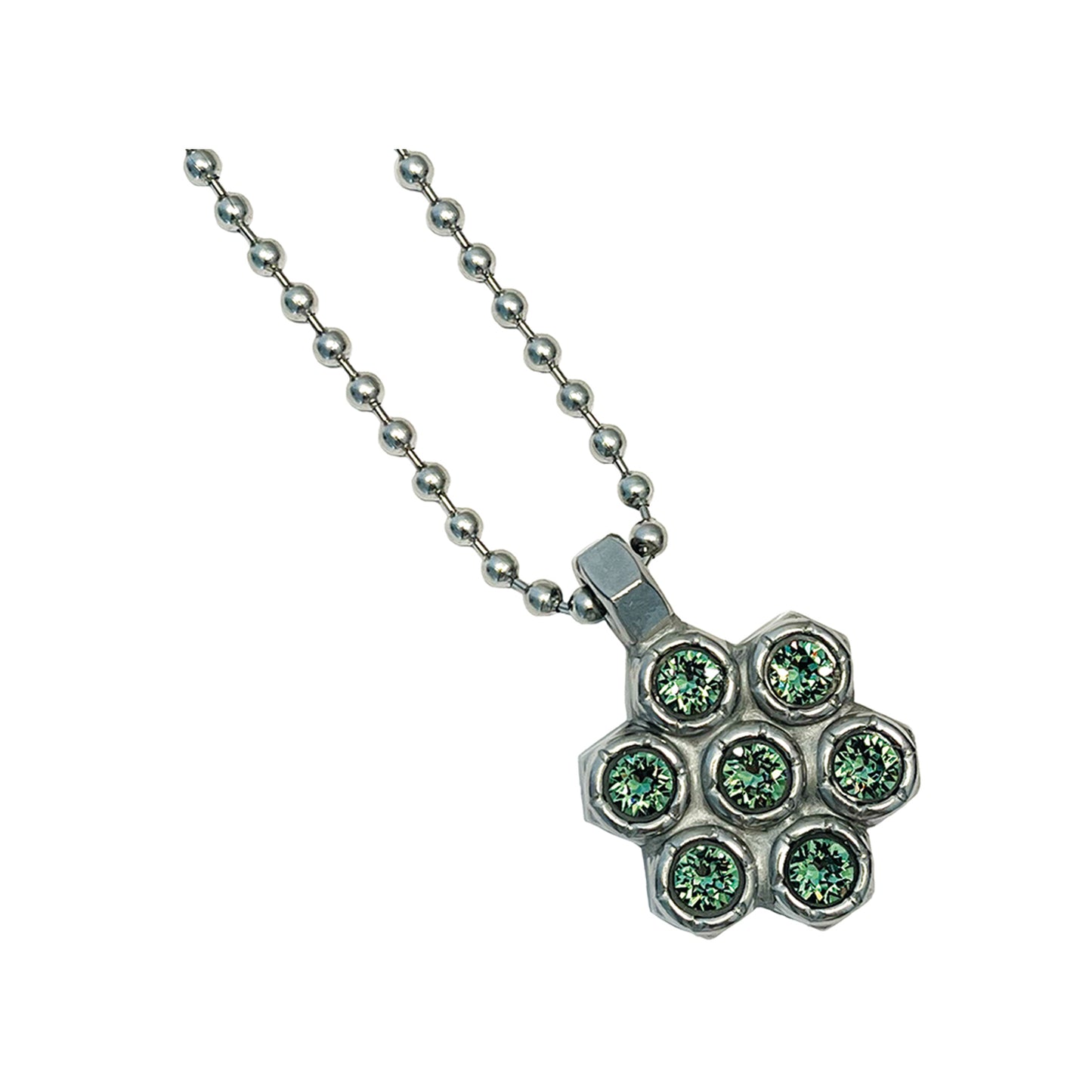 the heavy metal petal petite necklace - mint green