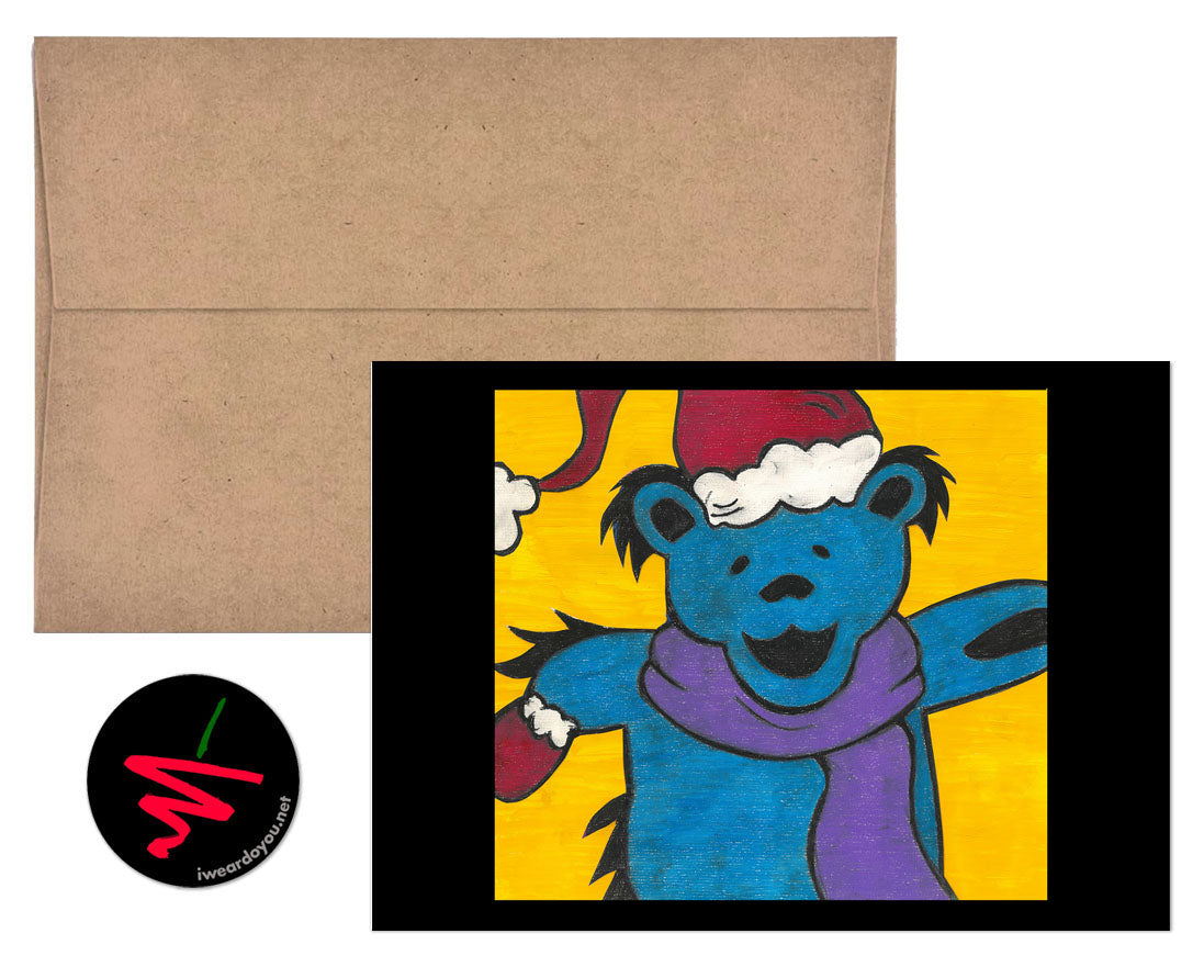 grateful holiday bear greeting card