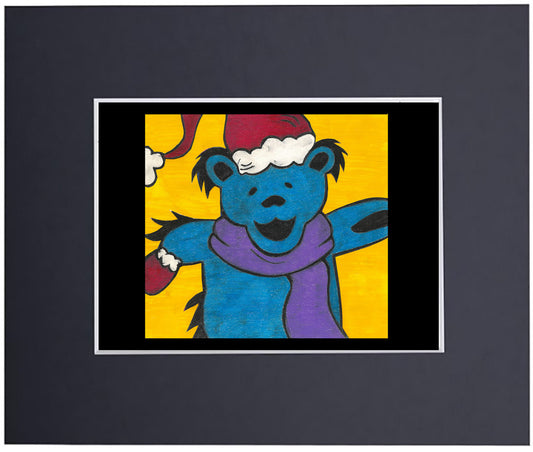 grateful holiday bear art print