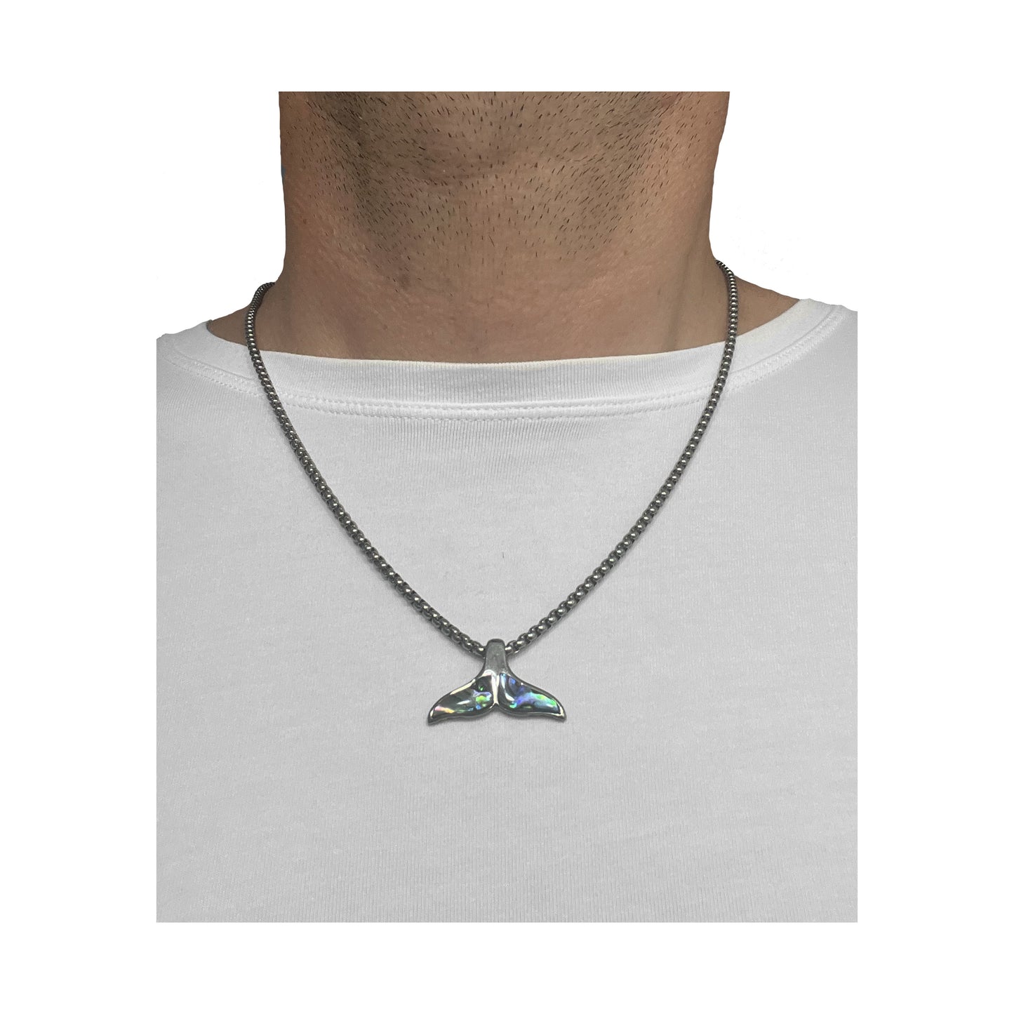 the holo whale tail pendant necklace