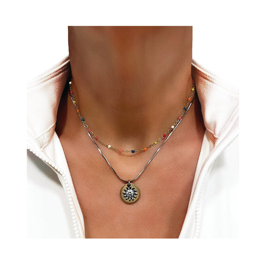 the industrial sun necklace - brass edition