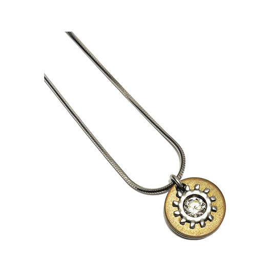 the industrial sun necklace - brass edition
