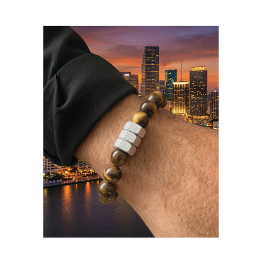 the elemental fusion bracelet - lava stone & tiger eye