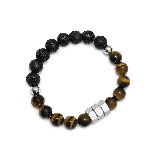 the elemental fusion bracelet - lava stone & tiger eye