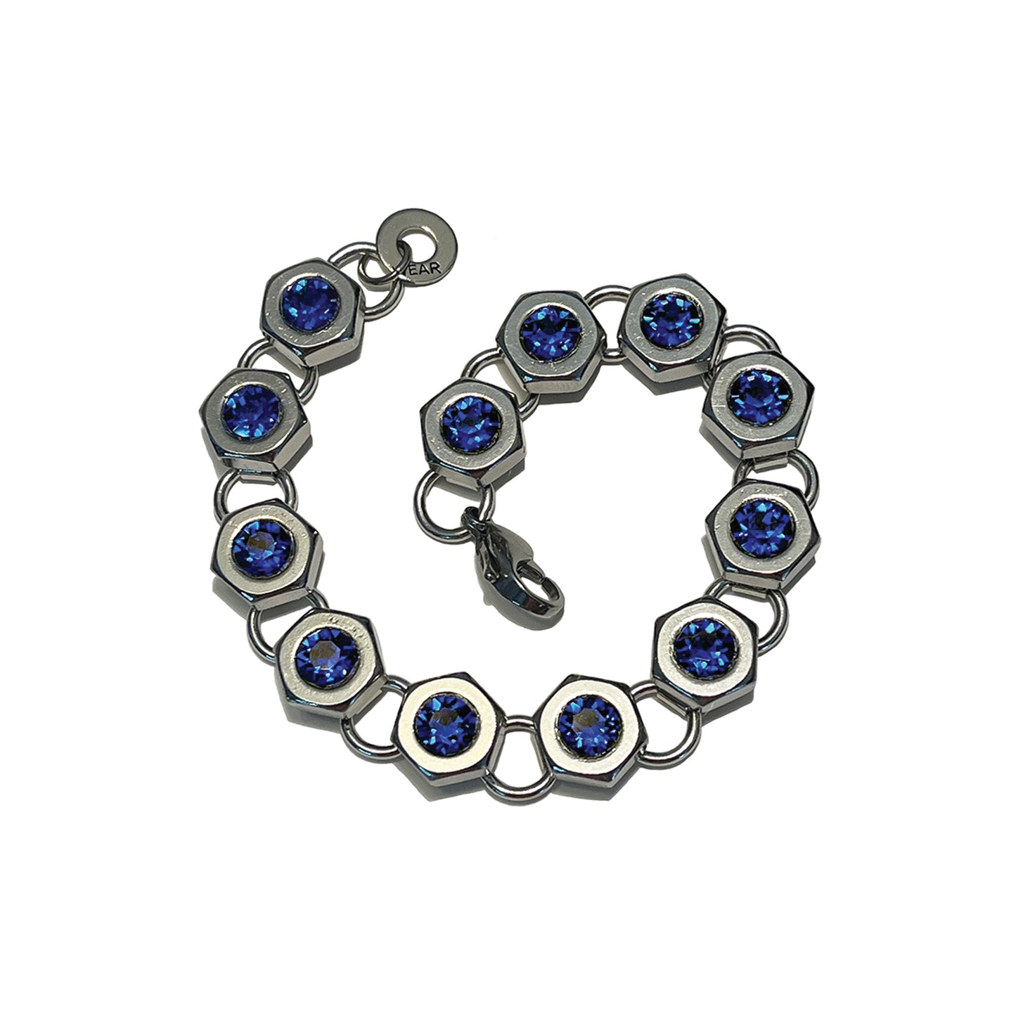 industrial tennis bracelet - Swarovski blue