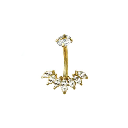 multi marquis belly ring - gold
