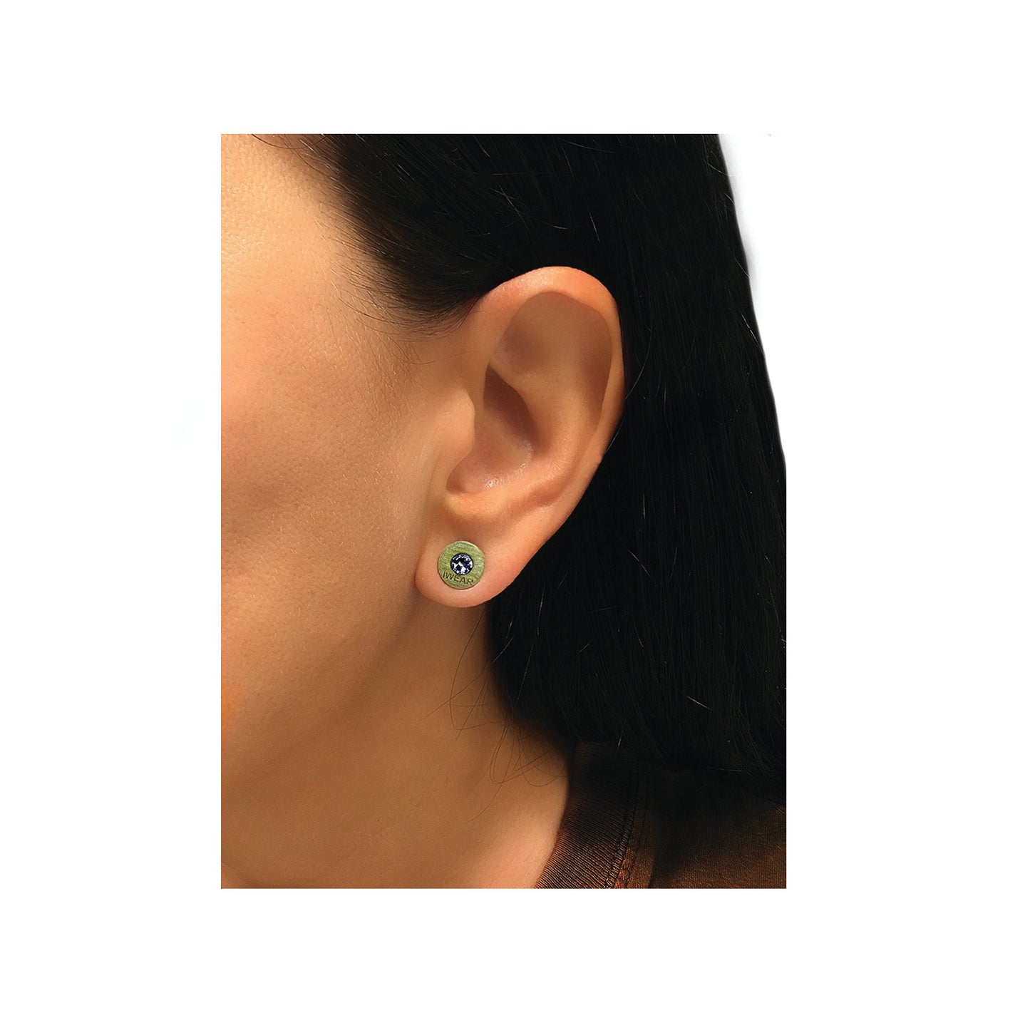 mini brass iWEAR washer earrings - clear