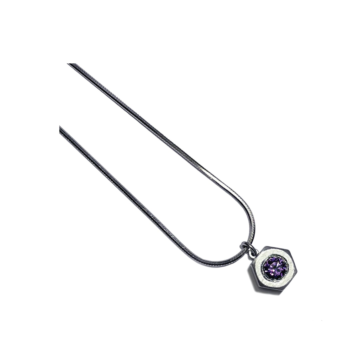 purple reign - mini aluminum solitaire necklace