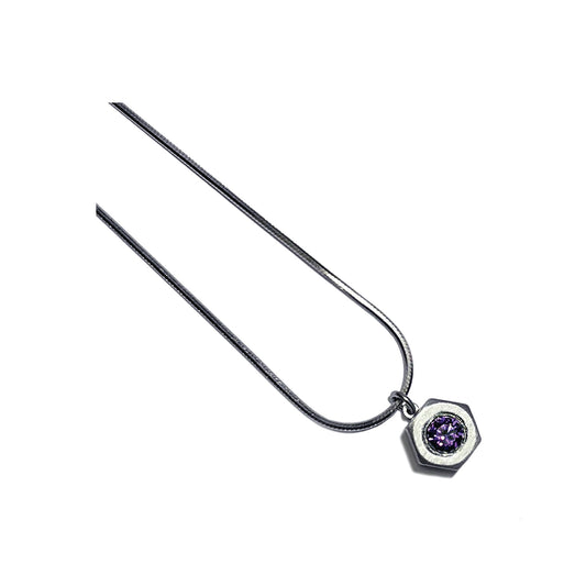 purple reign - mini aluminum solitaire necklace