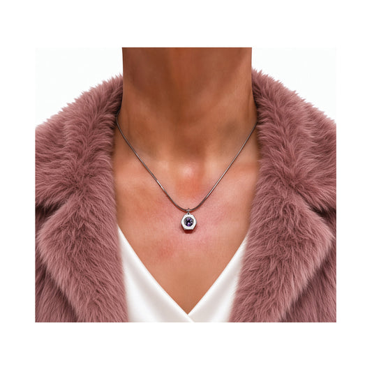 purple reign - mini aluminum solitaire necklace
