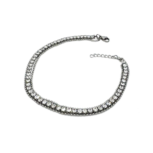 iWEAR [EDIT]  bling multi strand anklet - silver