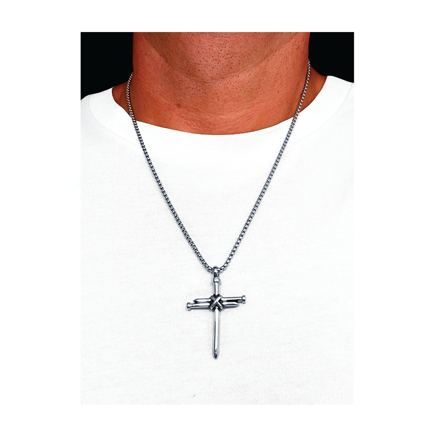 three nail cross pendant necklace