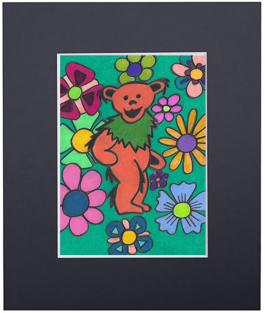 grateful flower power bear art print