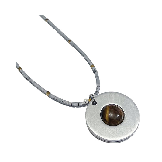 the orbit dual necklace - tiger eye
