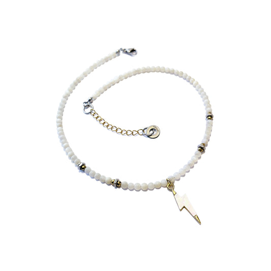 mother of pearl nut and bolt necklace