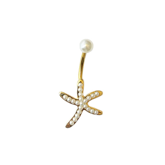 pearl starfish belly ring