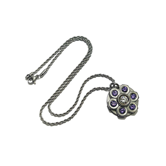 industrial daisy necklace - violet