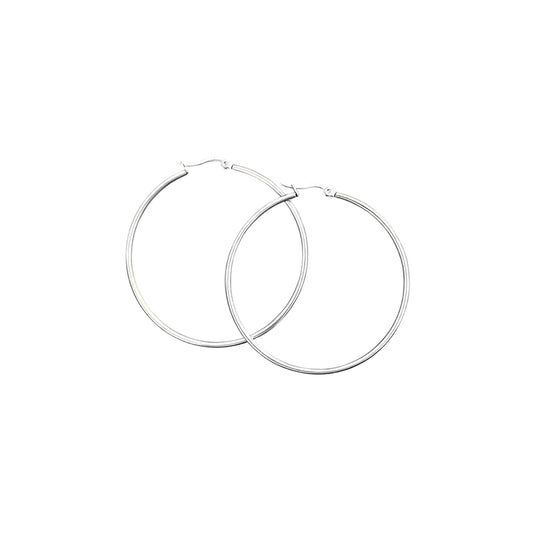 stainless steel hoop earrings - silver